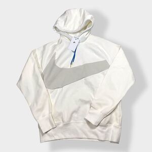 Nike Sportswear Big Swoosh Tech Fleece Pullover Hoodie White DD8222-133 size M
